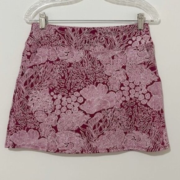 Tommy Bahama Golf & Tennis Deep Pink/White Skort Skirt Tropical Coral Reef Print - Picture 1 of 4